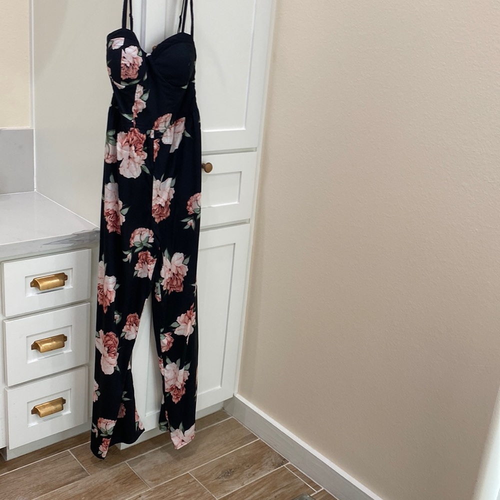 Floral jumpsuit.